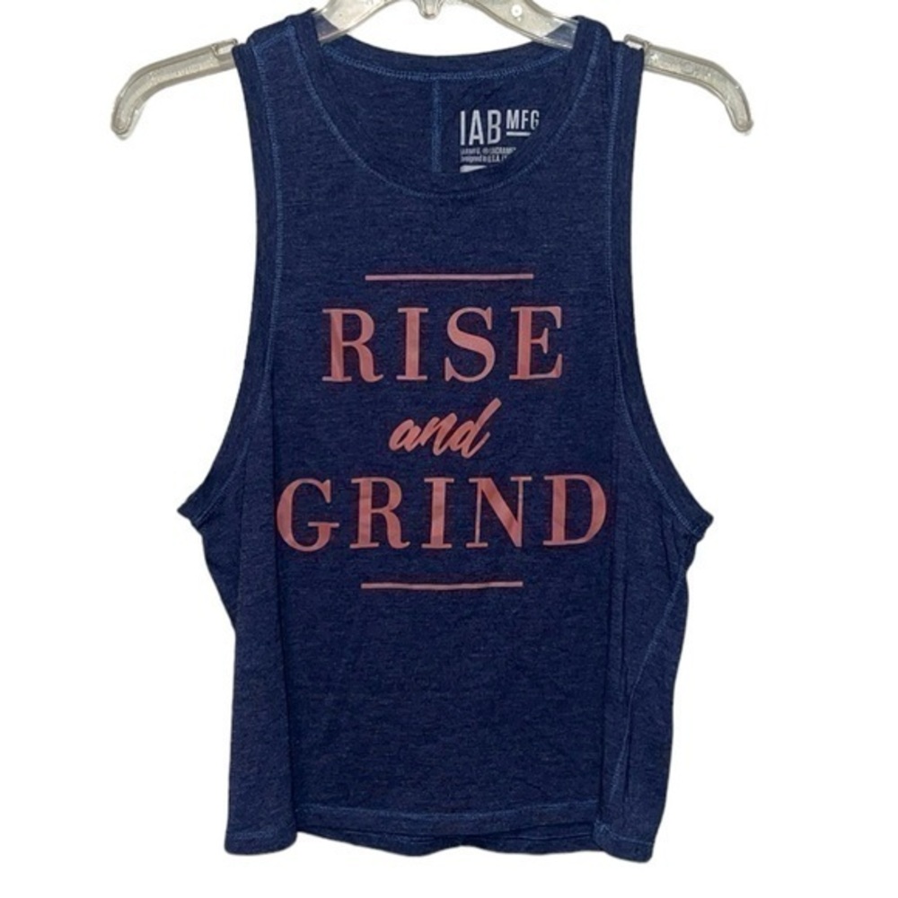 IABMFG Sleeveless Shirt Rise & Grind Size Small Blue & Coral Color